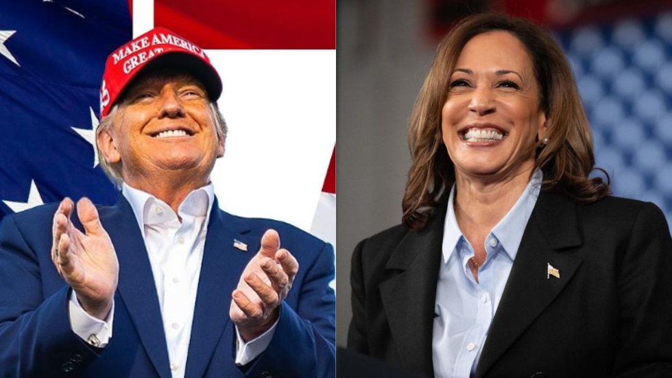 Republicanos anti-Trump investem R$ 64 milhões em outdoors a favor de Kamala Harris - Imagem: Reprodução / Instagram / @realdonaldtrump / @kamalaharris