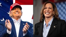 Republicanos anti-Trump investem R$ 64 milhões em outdoors a favor de Kamala Harris - Imagem: Reprodução / Instagram / @realdonaldtrump / @kamalaharris