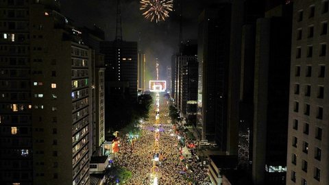 Réveillon na Paulista quebra recorde. - Imagem: Reprodução/Prefeitura de São Paulo.