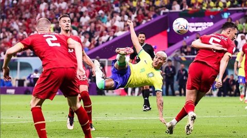 GOLS DO BRASIL HOJE: reveja os gols de Richarlison contra a Sérvia - Imagem: reprodução Instagram