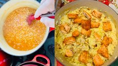 Risoto de Limão Siciliano com Lâminas de Amêndoas e Salmão - Imagem: Divulgação/Chef Luiz Borba