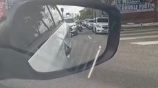 Em segundos, criminoso quebra vidro e rouba celular - Imagem: Reprodução | Viva ABC