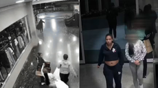 Câmeras de segurança registraram a ação do grupo - Imagem: Reprodução