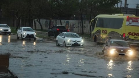 O centro-sul do estado está em alerta vermelho - Imagem: Reprodução / MetSul Meteorologia