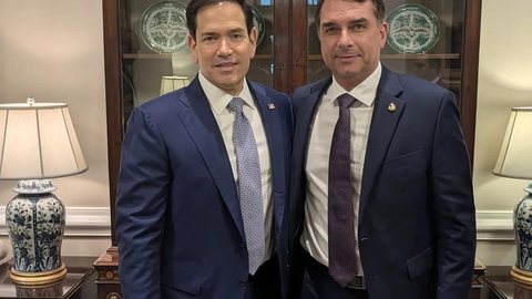 Marco Rubio enviou carta a Flávio Bolsonaro criticando políticas comerciais brasileiras e defendendo o fortalecimento das relações entre Brasil e Estados Unidos. - Imagem: Reprodução