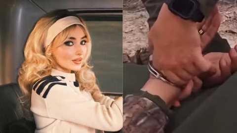 O vídeo da Casa Branca distorce cena de Sabrina Carpenter para promover política de imigração, gerando revolta entre fãs e críticos - Imagem: Reprodução/G1