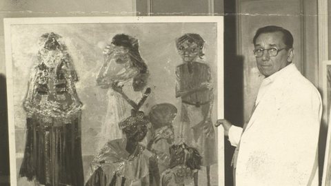 Candido Portinari em 1958 - Imagem: Reprodução / Arquivo Nacional