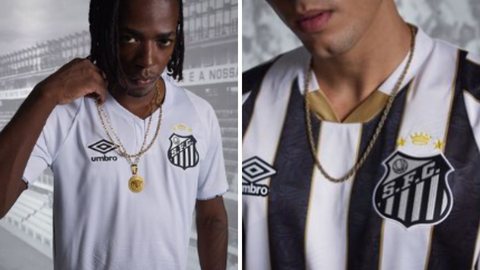 O Santos e a Umbra aproveitaram o aniversário de 112 anos do clube para anunciarem os novos uniformes - Imagem: Reprodução/Instagram @santosfc