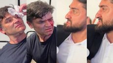 Soco desferido por um assessor do candidato/coach direto no rosto de um assessor do atual Prefeito Ricardo Nunes. - Imagem: Reprodução | Redes Sociais