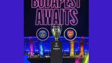 PSG tenta conquistar seu segundo título consecutivo, enquanto Arsenal busca seu primeiro troféu na Champions League após 22 anos - Imagem: Reprodução/Instagram/championsleague