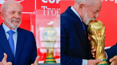 Lula recebe a taça da Copa de 2026 no Planalto durante cerimônia oficial - Imagem: Reprodução | Redes Sociais