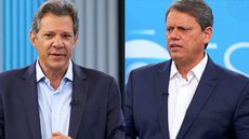 Bolsonaro comemorou os argumentos de Tarcísio vencendo as opiniões de Haddad no debate da TV Globo - Imagem: reprodução TV Globo
