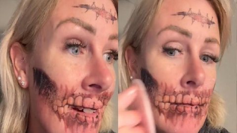 Mulher entra em pânico com a situação e revela que aplicou a mesma tatuagem na neta - Imagem: reprodução/Facebook