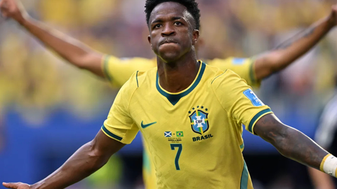 Vinícius Júnior marcou duas vezes, Neymar estreou na Copa do Mundo de 2026 e o Brasil venceu a Escócia por 3 a 0 - Imagem: Reprodução
