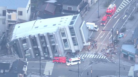 Terremoto no Japão deixa mais de 70 mortos e 300 feridos; veja vídeos - Imagem: reprodução X @NHKWORLD_News