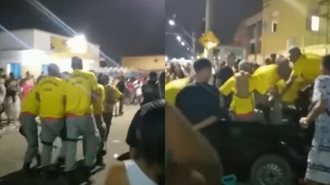VÍDEO - tiroteio em bloco de Carnaval deixa três mortos e cerca de 20 feridos - Imagem: reprodução Band TV