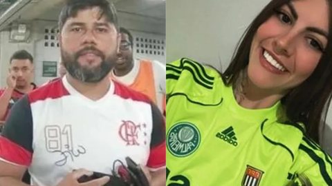 Jonathan ao entrar na arena do Palmeiras e Gabriela Anelli Marchiano, a vítima - Imagem: Reprodução / Arquivo pessoal