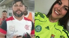 Jonathan ao entrar na arena do Palmeiras e Gabriela Anelli Marchiano, a vítima - Imagem: Reprodução / Arquivo pessoal