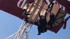 Vídeo angustiante mostra torcedor pendurado em estrutura de estádio no Chile - Imagem: reprodução redes sociais