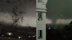 Tornado devastador em Guangzhou. - Imagem: Reprodução / X (twitter)