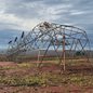 Torre de energia totalmente retorcida depois de vendaval em Taquaritinga - Imagem: Reprodução/Redes Sociais