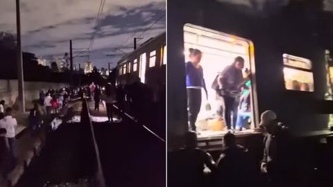 Trem da Linha 9-Esmeralda da ViaMobilidade pegou fogo na estação Santo Amaro - Imagem: Reprodução | Redes Sociais