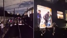 Trem da Linha 9-Esmeralda da ViaMobilidade pegou fogo na estação Santo Amaro - Imagem: Reprodução | Redes Sociais