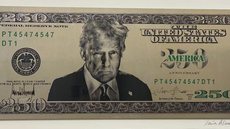 Projeto de nota de US$ 250 com rosto de Donald Trump provoca debate sobre personalismo político nos Estados Unidos. - Reprodução: Departamento de Gravura e Impressão via Washington Post