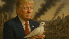 A política de Trump sobre imigração e sua abordagem ao conflito Rússia-Ucrânia mostram resultados, mas também geram controvérsias. - Imagem: Reprodução | ChatGPT