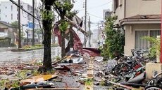 Tufão "extremamente forte" atinge o Japão e deixa três mortos - Imagem: Reprodução / X / @hbj_r77032