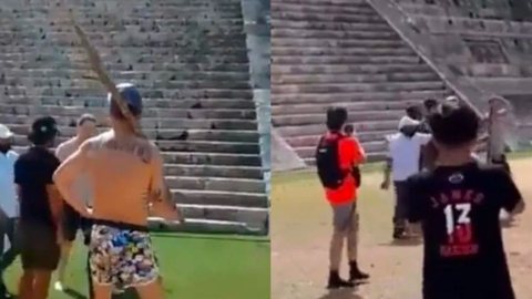 Turista leva paulada na cabeça após cometer erro grave; assista - Imagem: reprodução redes sociais
