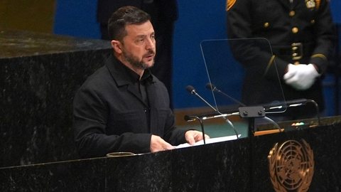 Zelensky enfatiza a experiência da Ucrânia em combate a drones e mísseis, propondo colaboração com a Polônia - Imagem: Reprodução / X / @Metropoles