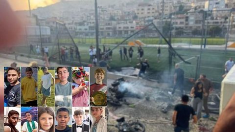 Um atentado terrorista perpetrado pelo Hezbollah resultou na morte de 12 crianças drusas que jogavam futebol no norte de Israel. - Imagem: Reprodução | Redes Sociais