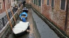 Canais de Veneza secam após longo período de estiagem na Itália e autoridades temem o pior - Imagem: reprodução