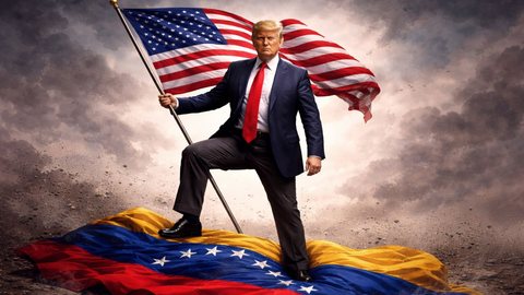Venezuela e Trump: 4 posições - Imagem gerada por IA