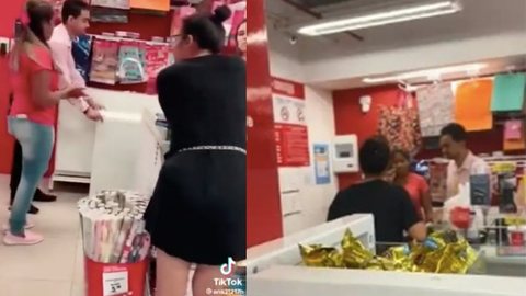 VÍDEO: Mulher ataca funcionária negra das Americanas com injúrias raciais - imagem: reprodução Twitter @asmidiasquentes