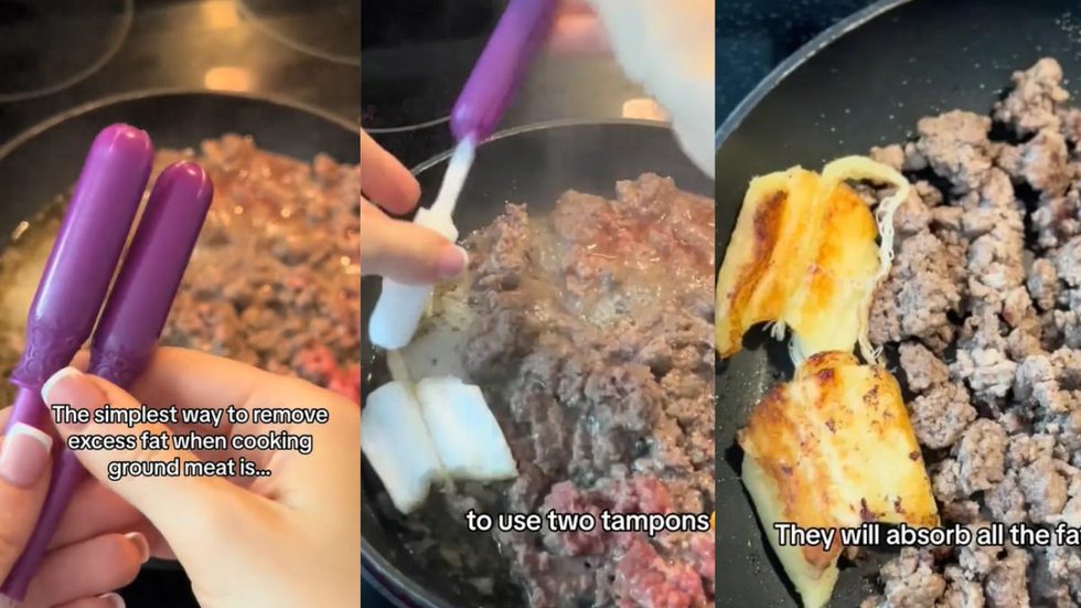 VÍDEO - TikToker causa polêmica ao usar absorventes para cozinhar - Imagem: Reprodução/Tiktok @Victorias.Way
