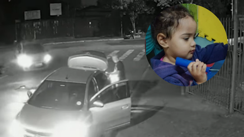 Um vídeo flagrou o momento em que uma menina de 2 anos é sequestrada nas ruas de SP. - Imagem: reprodução I Youtube canal UOL e Metrópoles