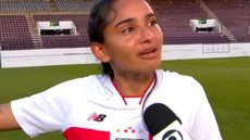 Jogadora do São Paulo foi ofendida por funcionário da Ferroviária - Imagem: Reprodução/Sportv