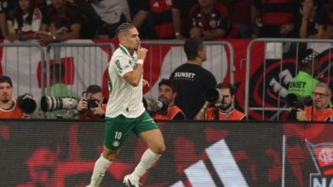 Paulinho marcou o terceiro gol alviverde no Maracanã e provoca torcida rubro-negra - Imagem: Reprodução/Wagner Meier/Getty Images