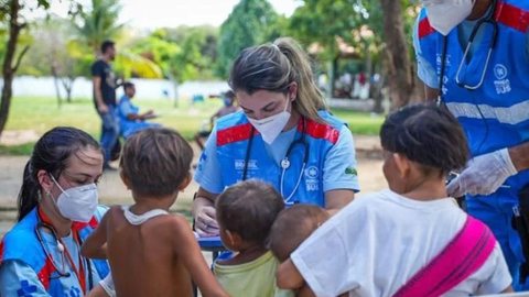 Médicos atendem população yanomami em comunidades de Roraima - Imagem: divulgação/Ministério da Saúde