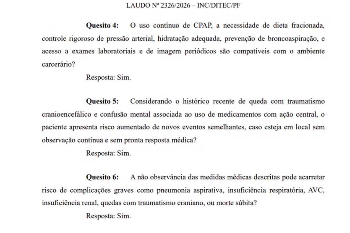 Apesar das preocupações com a saúde, ex-presidente relata melhora nas condições de custódia após transferência para a Papudinha