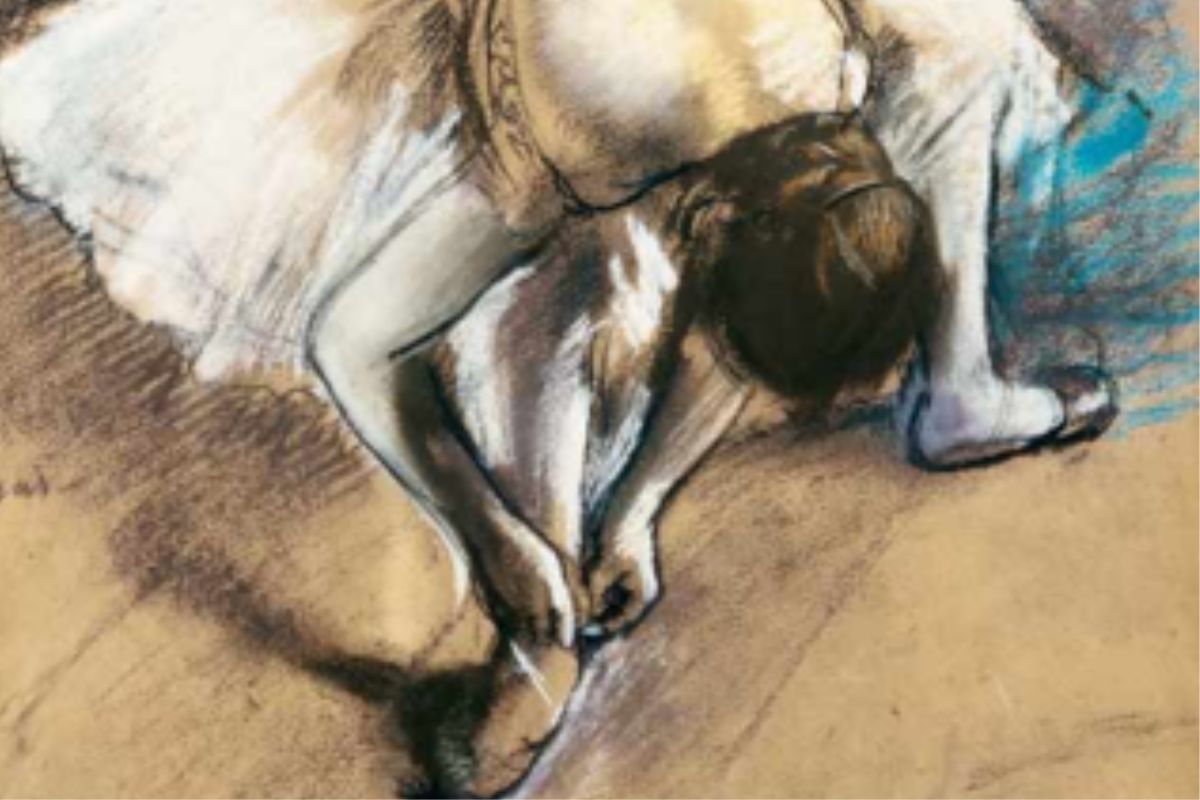 Danseuse ajustant son Chausson, Degas  (c. 1873–1876)