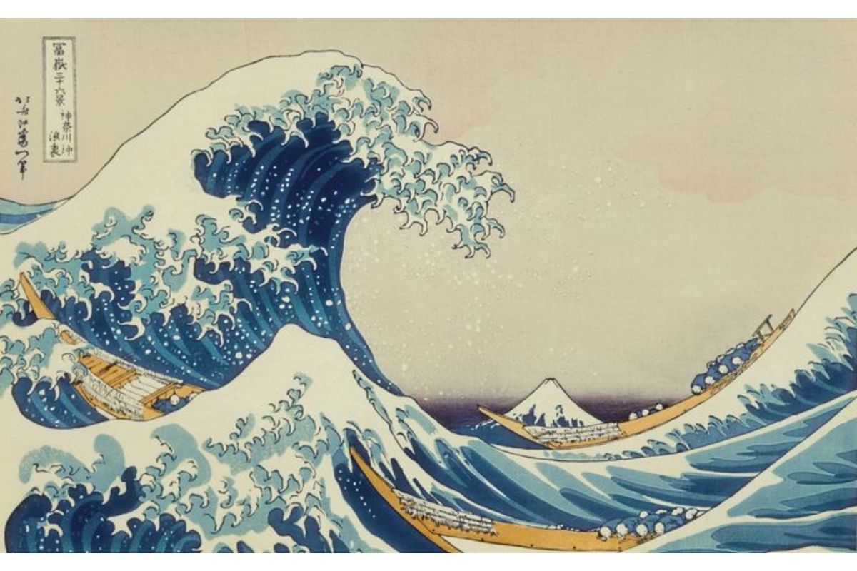 A Grande Onda, xilografia de Katsushika Hokusai (1830 ou 1831)