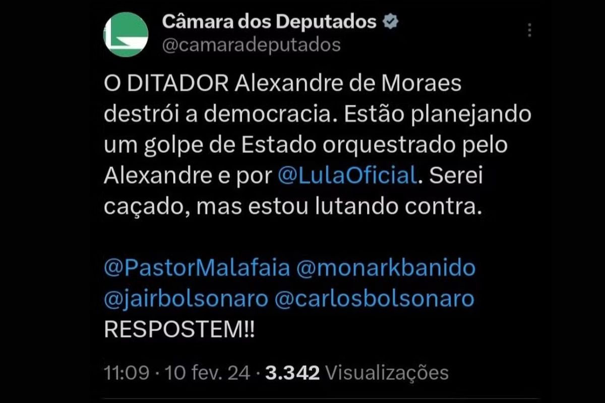 Ataque hacker à Câmara dos Deputados: Moraes é chamado de "ditador" em publicação