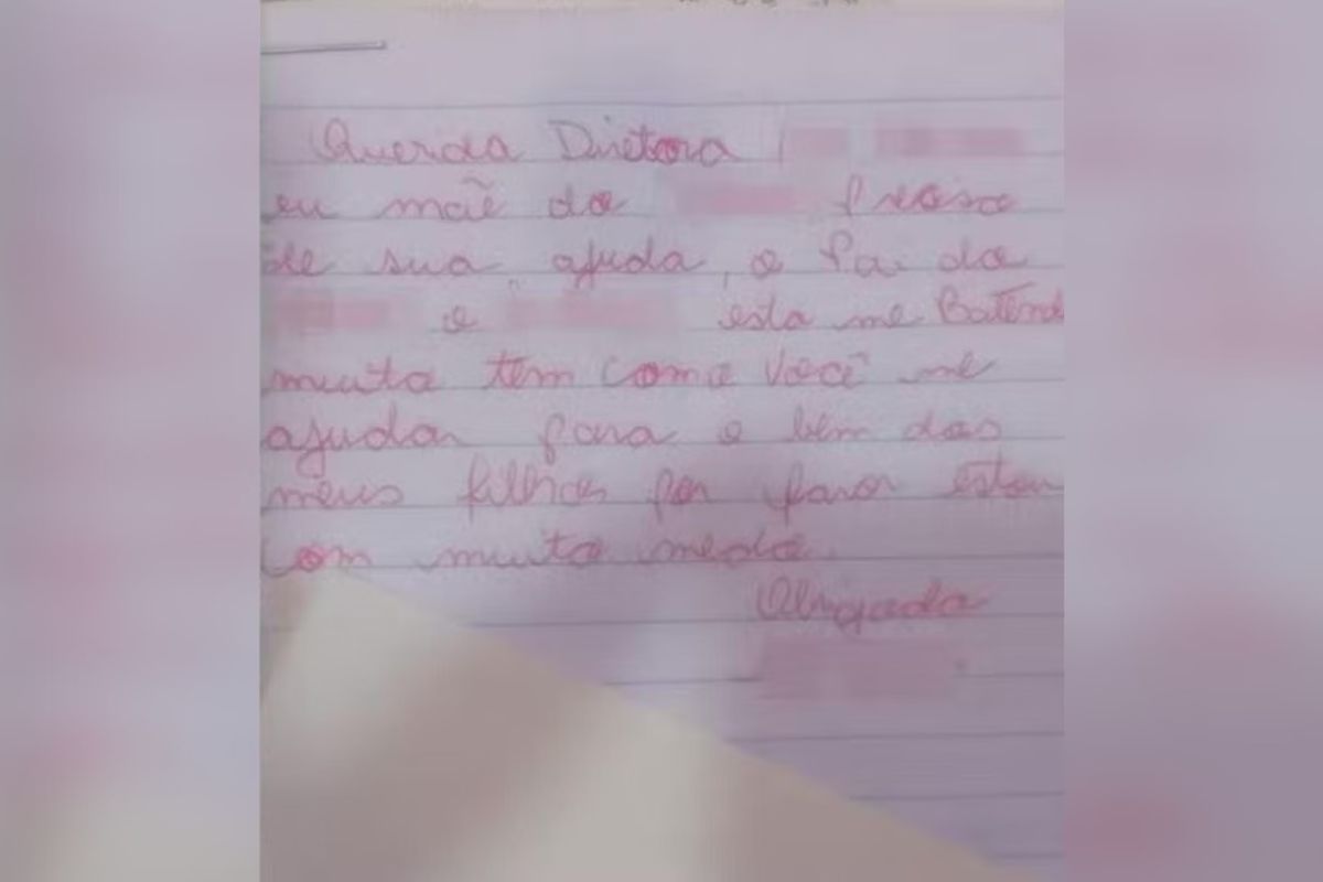 Bilhete escrito por vítima - Imagem: Reprodução