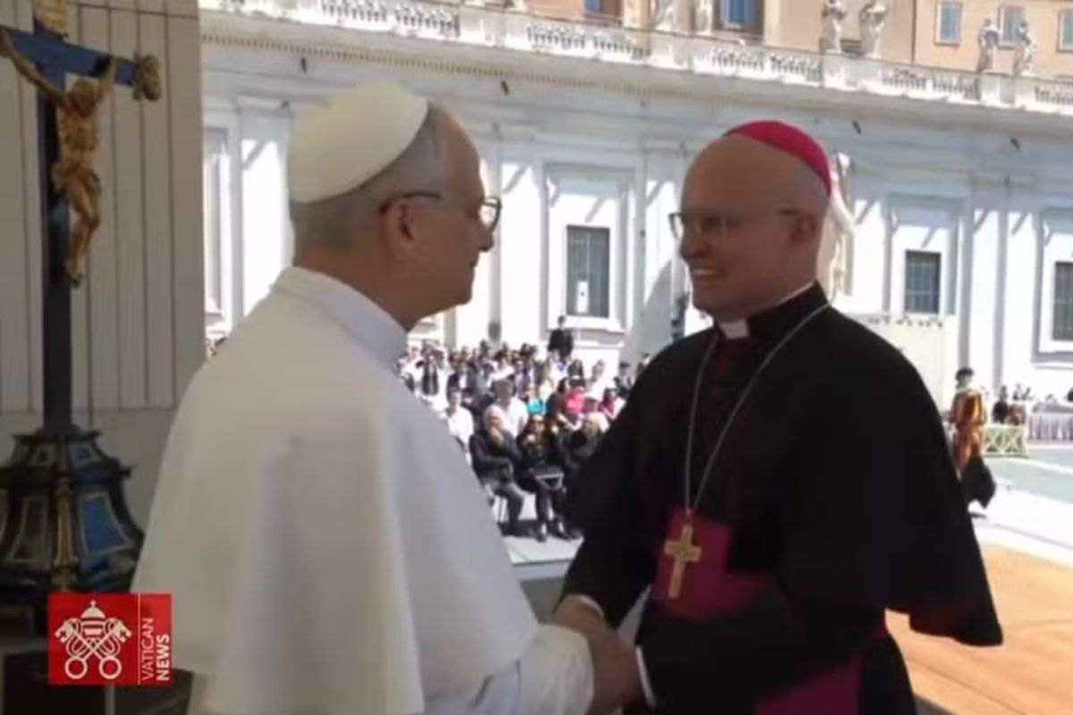 Dom Eduardo Maspina em emcontro com o Papa