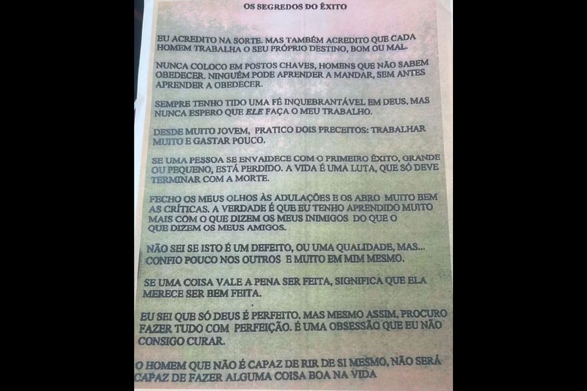 Carta escrita pelo apresentador - Imagem: Reprodução / Redes Sociais