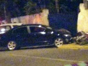 Mulher conduzia um Honda Civic, que bateu na motocicleta (Foto: Dimas Gonçalves Xavier Junior/Cedida)