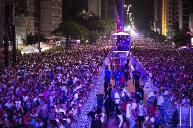 Foto de arquivo mostra Avenida Paulista lotada para o Show da Virada — Foto: Suamy Beydoun/Agif/Estadão Conteúdo